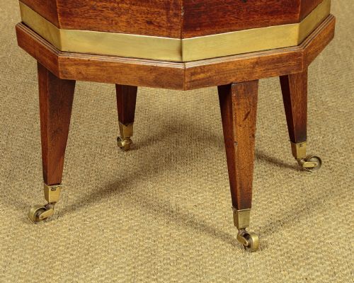 GEORGIAN MAHOGANY BRASS BOUND CELLARETTE C1800 - ADDITIONAL PHOTO 6