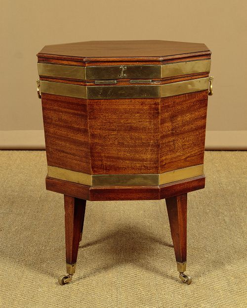 GEORGIAN MAHOGANY BRASS BOUND CELLARETTE C1800 - ADDITIONAL PHOTO 8