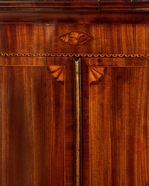 GEORGE III INLAID MAHOGANY BOW FRONT CORNER CUPBOARD C1810 - ADDITIONAL PHOTO 2