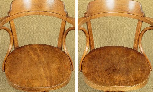PAIR OF ADJUSTABLE BENTWOOD DESK CHAIRS BY THONET C1910 - ADDITIONAL PHOTO 3