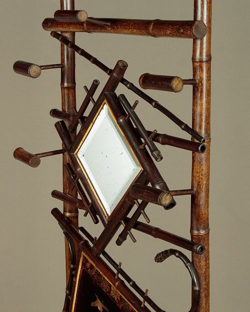 SMALL AESTHETIC MOVEMENT BAMBOO HALL STAND C1890 - ADDITIONAL PHOTO 3