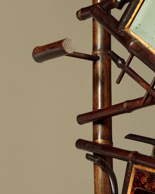 SMALL AESTHETIC MOVEMENT BAMBOO HALL STAND C1890 - ADDITIONAL PHOTO 8