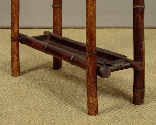 SMALL AESTHETIC MOVEMENT BAMBOO HALL STAND C1890 - ADDITIONAL PHOTO 10
