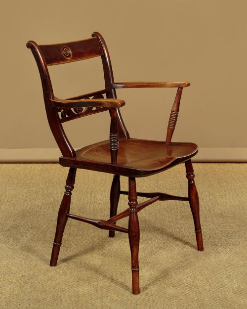 OXFORD BAR BACK WINDSOR ARMCHAIR C1860 - ADDITIONAL PHOTO 2