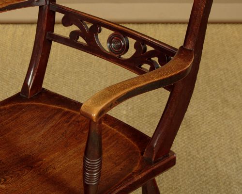 OXFORD BAR BACK WINDSOR ARMCHAIR C1860 - ADDITIONAL PHOTO 7
