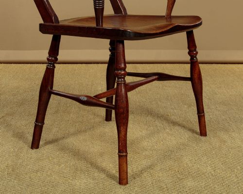 OXFORD BAR BACK WINDSOR ARMCHAIR C1860 - ADDITIONAL PHOTO 11