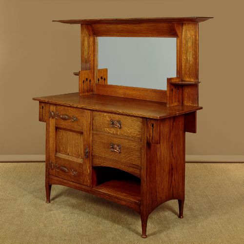 LIBERTY STYLE ARTS CRAFTS OAK DRESSER C1905 - ADDITIONAL PHOTO 2