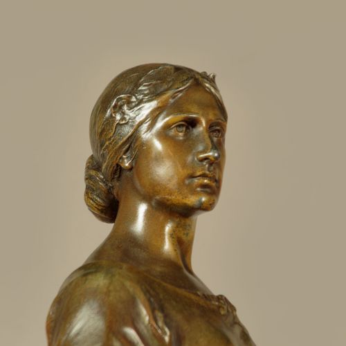 SPELTER FIGURE OF A WOMAN 'DIGNITE' BY CHARLES PERRON C1910 - ADDITIONAL PHOTO 6
