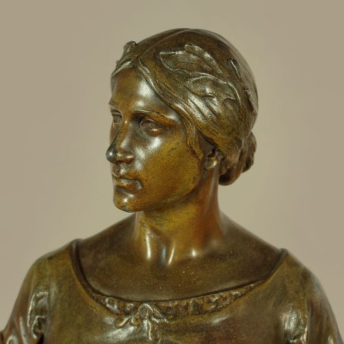 SPELTER FIGURE OF A WOMAN 'DIGNITE' BY CHARLES PERRON C1910 - ADDITIONAL PHOTO 7