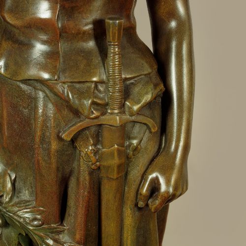 SPELTER FIGURE OF A WOMAN 'DIGNITE' BY CHARLES PERRON C1910 - ADDITIONAL PHOTO 11