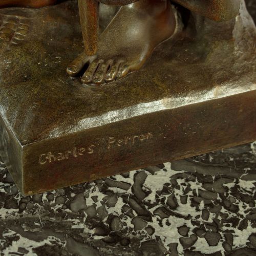 SPELTER FIGURE OF A WOMAN 'DIGNITE' BY CHARLES PERRON C1910 - ADDITIONAL PHOTO 13