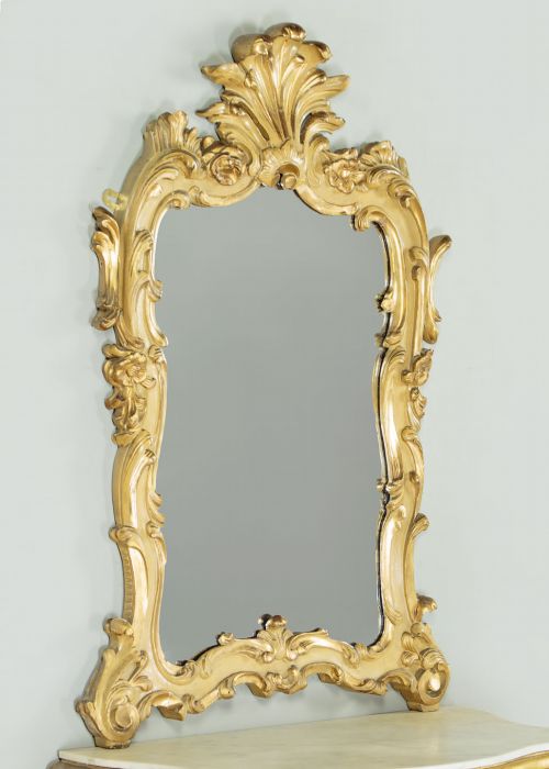 SMALL GILDED CONSOLE TABLE MIRROR C1900 - ADDITIONAL PHOTO 2