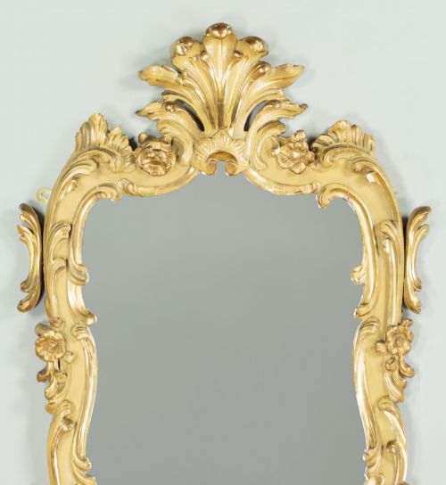 SMALL GILDED CONSOLE TABLE MIRROR C1900 - ADDITIONAL PHOTO 3