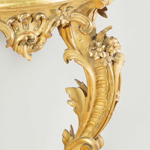 SMALL GILDED CONSOLE TABLE MIRROR C1900 - ADDITIONAL PHOTO 8