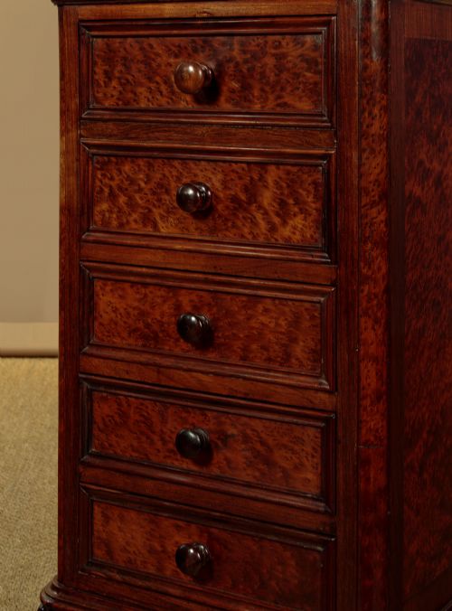 PAIR OF ROSEWOOD AMBOYNA BEDSIDE DRAWER PEDESTALS C1890 - ADDITIONAL PHOTO 7
