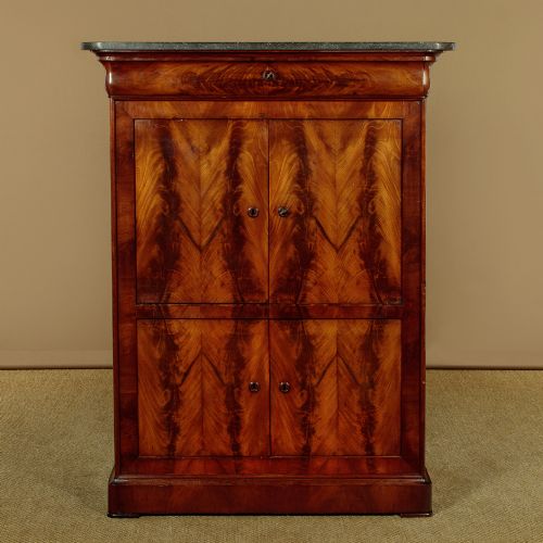 LOUIS PHILIPPE FLAME MAHOGANY CUPBOARD C1830