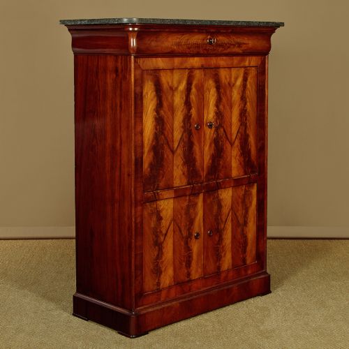 LOUIS PHILIPPE FLAME MAHOGANY CUPBOARD C1830 - ADDITIONAL PHOTO 1