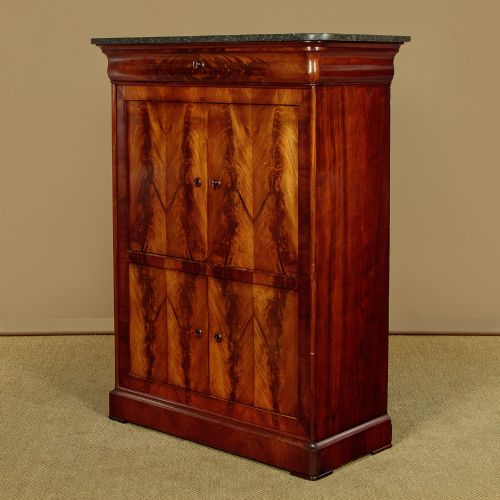 LOUIS PHILIPPE FLAME MAHOGANY CUPBOARD C1830 - ADDITIONAL PHOTO 2