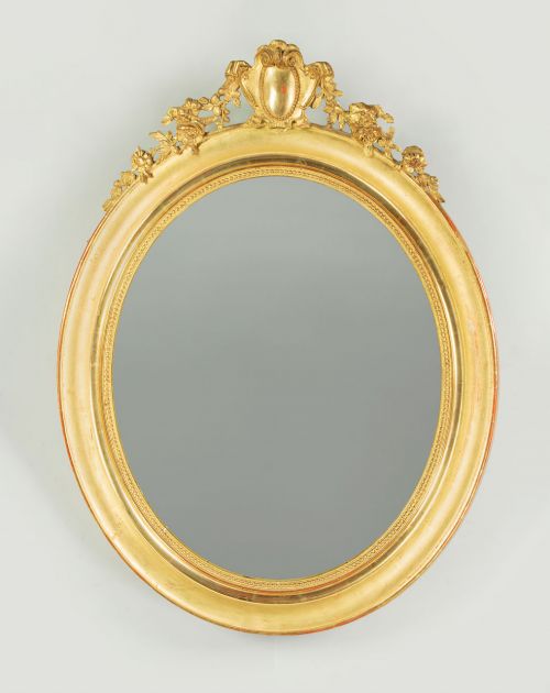 OVAL GILT WALL MIRROR C1890