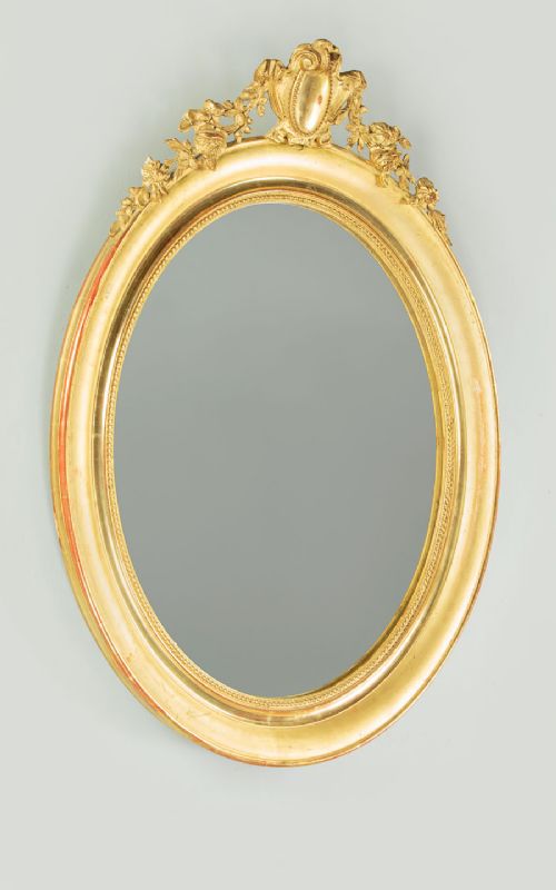 OVAL GILT WALL MIRROR C1890 - ADDITIONAL PHOTO 1