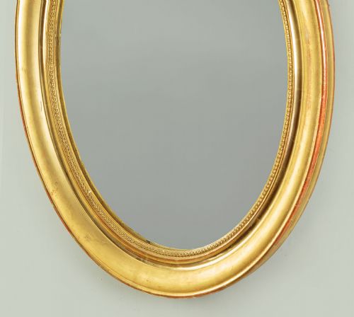 OVAL GILT WALL MIRROR C1890 - ADDITIONAL PHOTO 5