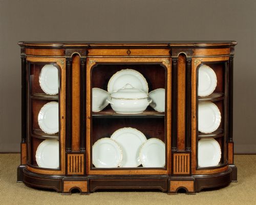 BURR WALNUT EBONIZED CREDENZA C1880 - ADDITIONAL PHOTO 1