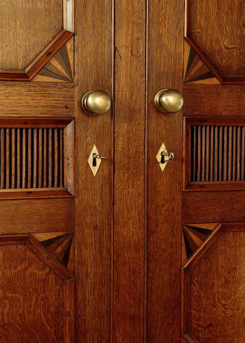 WELSH OAK BREAD CHEESE CUPBOARD WITH INLAID DECORATION C1830 - ADDITIONAL PHOTO 6