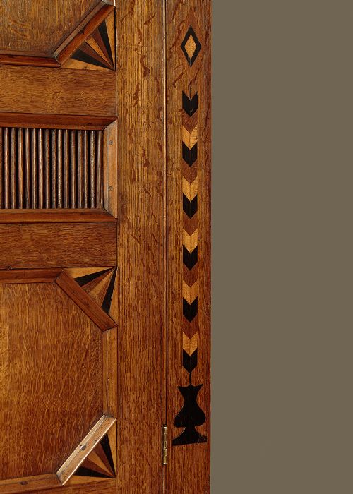 WELSH OAK BREAD CHEESE CUPBOARD WITH INLAID DECORATION C1830 - ADDITIONAL PHOTO 8
