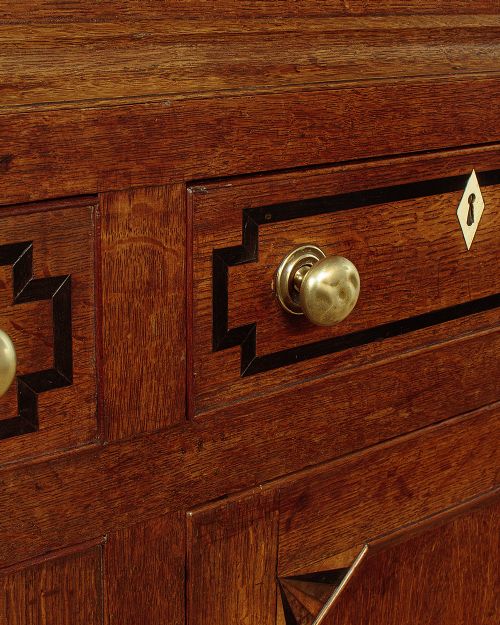 WELSH OAK BREAD CHEESE CUPBOARD WITH INLAID DECORATION C1830 - ADDITIONAL PHOTO 10