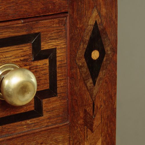 WELSH OAK BREAD CHEESE CUPBOARD WITH INLAID DECORATION C1830 - ADDITIONAL PHOTO 11