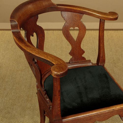 PAIR OF OAK CORNER ARMCHAIRS C1900 - ADDITIONAL PHOTO 4