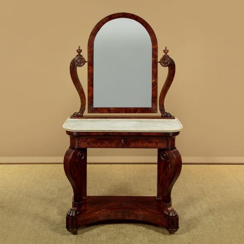MAHOGANY MARBLE TOP DRESSING TABLE C1850