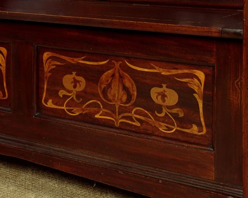 ARTS CRAFTS BOX SETTLE BY JAMES SHOOLBRED CO C1900 - ADDITIONAL PHOTO 8