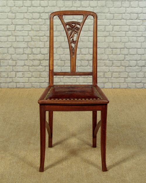 SET OF SIX ART NOUVEAU DINING CHAIRS C1900 - ADDITIONAL PHOTO 3