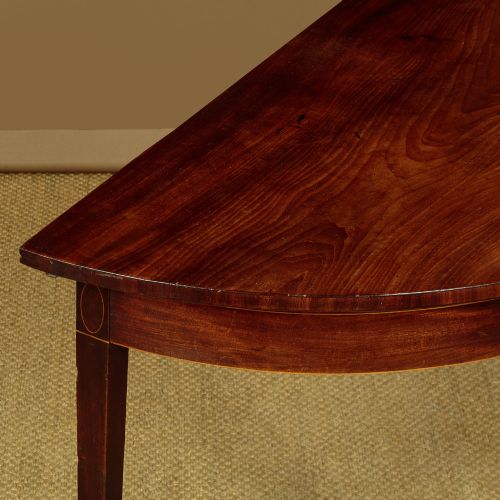 PAIR OF GEORGE III MAHOGANY DEMILUNE SIDE TABLES C1810 - ADDITIONAL PHOTO 5