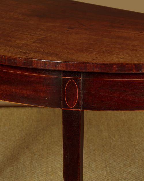 PAIR OF GEORGE III MAHOGANY DEMILUNE SIDE TABLES C1810 - ADDITIONAL PHOTO 7
