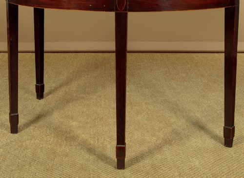 PAIR OF GEORGE III MAHOGANY DEMILUNE SIDE TABLES C1810 - ADDITIONAL PHOTO 8