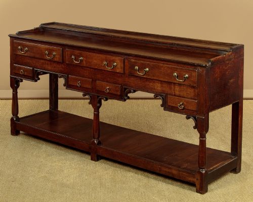 EXCEPTIONAL GEORGE III POTBOARD DRESSER BASE C1800 - ADDITIONAL PHOTO 3