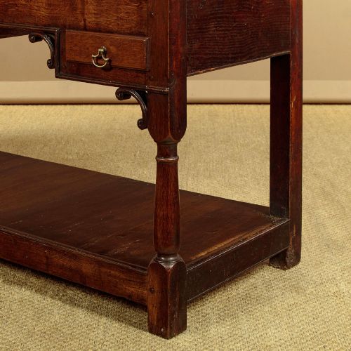 EXCEPTIONAL GEORGE III POTBOARD DRESSER BASE C1800 - ADDITIONAL PHOTO 12
