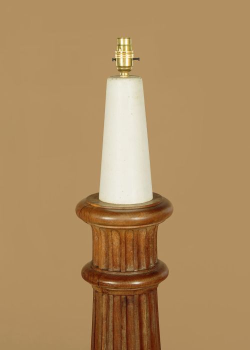 PAIR OF LARGE WALNUT STANDARD LAMPS C1900 - ADDITIONAL PHOTO 3