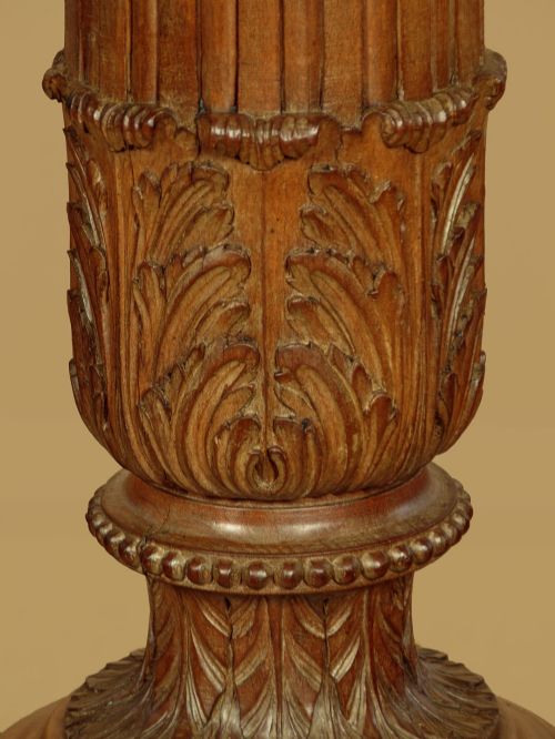 PAIR OF LARGE WALNUT STANDARD LAMPS C1900 - ADDITIONAL PHOTO 5