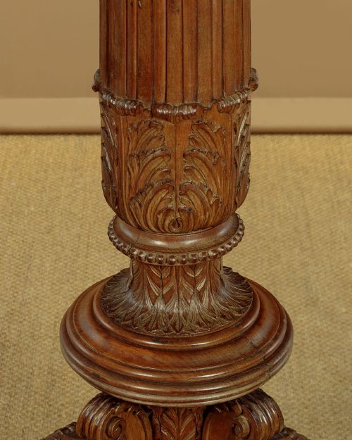 PAIR OF LARGE WALNUT STANDARD LAMPS C1900 - ADDITIONAL PHOTO 6