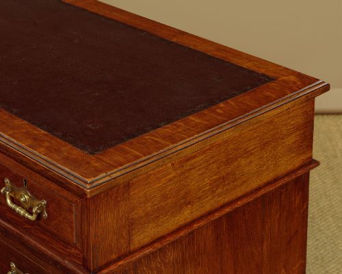 SMALL OAK PEDESTAL DESK C1890 - ADDITIONAL PHOTO 6