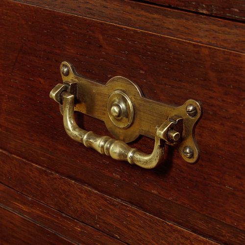 SMALL OAK PEDESTAL DESK C1890 - ADDITIONAL PHOTO 7
