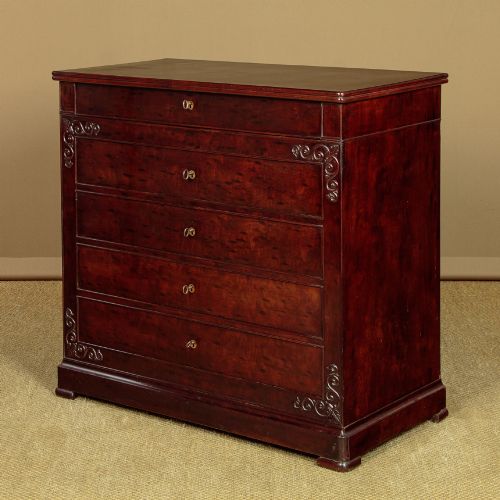 LOUIS PHILIPPE MAHOGANY CHEST OF DRAWERS C1850