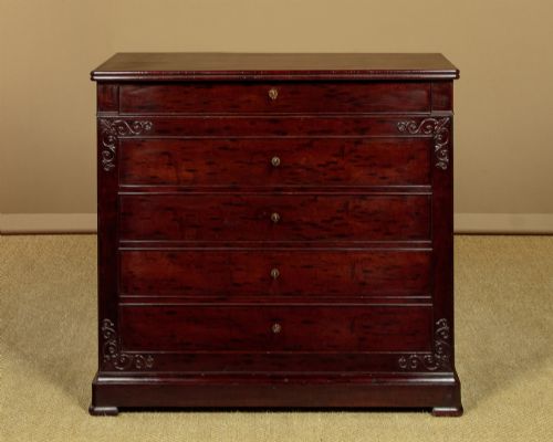 LOUIS PHILIPPE MAHOGANY CHEST OF DRAWERS C1850 - ADDITIONAL PHOTO 1
