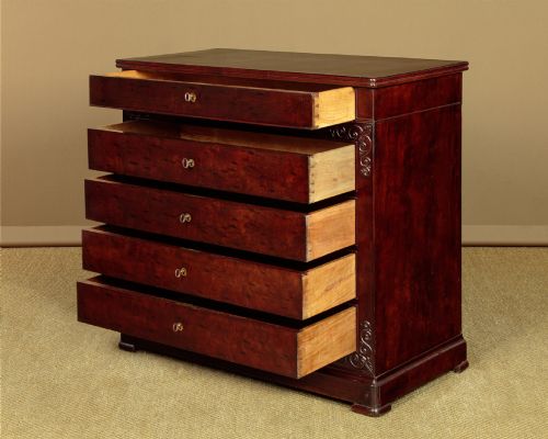 LOUIS PHILIPPE MAHOGANY CHEST OF DRAWERS C1850 - ADDITIONAL PHOTO 4