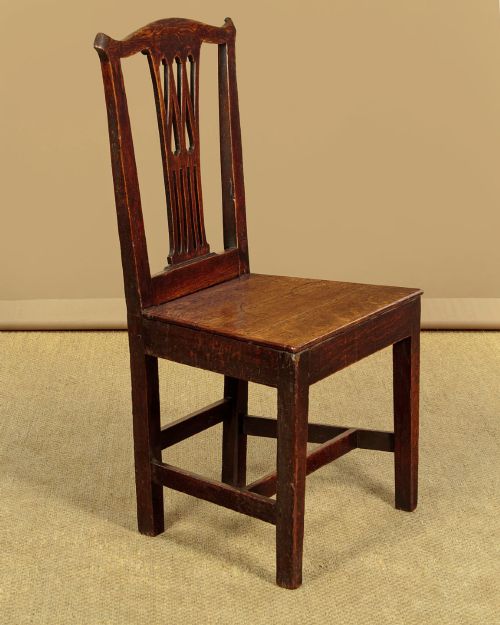 SET OF 6 COUNTRY CHIPPENDALE DINING CHAIRS C1800 - ADDITIONAL PHOTO 3