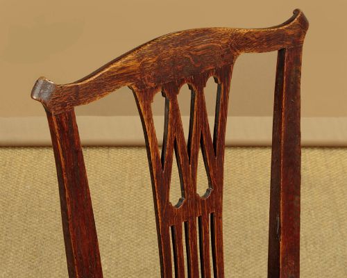 SET OF 6 COUNTRY CHIPPENDALE DINING CHAIRS C1800 - ADDITIONAL PHOTO 5