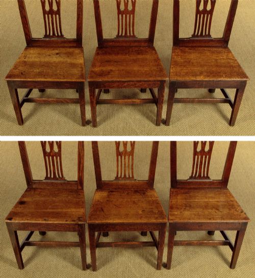 SET OF 6 COUNTRY CHIPPENDALE DINING CHAIRS C1800 - ADDITIONAL PHOTO 8